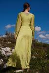 Shop_Shruti Sancheti_Green Crepe Printed Floral V Neck And Embroidered Maxi Dress _at_Aza_Fashions