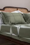 Shop_Kyoona_Green 100% Cotton Print Holy Azulejos Bedsheet Set _at_Aza_Fashions