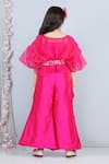 Shop_The Little Celebs_Pink Silk, Organza, Crepe Embroidery Pleated Top And Pant Set _at_Aza_Fashions