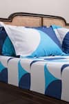 Shop_Kyoona_Blue 100% Cotton Scallop Pattern The Echo Bedcover Set _at_Aza_Fashions