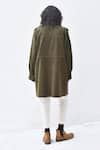 Shop_Kharakapas_Green Twill Collared Parka Jacket _at_Aza_Fashions