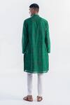 Shop_Siddhartha Bansal_Green Chanderi Printed Floral Paisley And Kurta Set  _at_Aza_Fashions