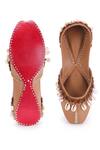 Shop_5elements_Brown Embellished Sea Shell Tassel Juttis _at_Aza_Fashions