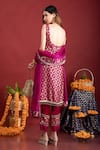 Monk & Mei_Purple Kurta Brocade Floral Square Neck Straight Set _Online_at_Aza_Fashions