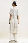 Shop_Urvashi Kaur_Off White Cotton Round Neck Finn Geometric Block Print Dress _at_Aza_Fashions