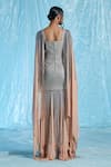 Shop_Akhl_Multi Color Body  Chiffon (100% Viscose) + Silk-raffia Mesh Structured Dress _at_Aza_Fashions