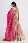 Shop_Smriti by Anju Agarwal_Pink Blouse And Lehenga- Bam Silk Hand Embroidery Gota Embellished Pleated Set _at_Aza_Fashions