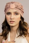 Buy_Hair Drama Co_Pink Sequins And Glass Beads & Embellished Turban _at_Aza_Fashions