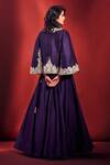 Shop_Stotram_Purple Dupion Silk Embroidered Marodi Work Jacket Round Neck Lehenga Set_at_Aza_Fashions