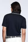 Shop_S&N by Shantnu Nikhil_Blue Knitted Sncc Polo Shirt _at_Aza_Fashions