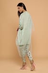 Shop_Mayu Kothari_Green Organza Hand Embroidered Scalloped Hem Dupatta  _at_Aza_Fashions