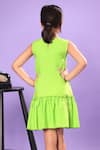 Shop Littlecheer Green Cotton Ruffled And Tiered A-line Dress at Aza Fashions Shop_Littlecheer_Green Cotton Ruffled And Tiered A-line Dress _at_Aza_Fashions