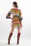 Shop_Cin Cin_Multi Color Silk Printed Floral Mandarin Collar Cuba Dress _at_Aza_Fashions