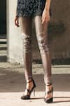 Shop_AKHL_Silver Lurex Tulle Shimmer Legging _at_Aza_Fashions