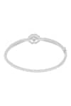 Shop_Sangeeta Boochra_Silver Plated Cubic Zirconia Saba Floral Charming Bracelet _at_Aza_Fashions
