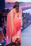 Shop_Anushree Reddy_Peach Organza Embroidery Zari Ishraat Saree With Unstitched Blouse For Women_at_Aza_Fashions