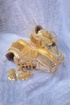 Shop_Chal Jooti_Gold Embellished Mastaani Majesty Wedding Sneakers_at_Aza_Fashions