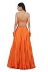 Shop_Seema Nanda_Orange Cotton Mul And Organza Lining Kyra Waistband Lehenga Set  _at_Aza_Fashions