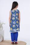 Shop_Kalp_Blue Cotton Embroidery Samrina Floral Print Kurta And Pant Set _at_Aza_Fashions