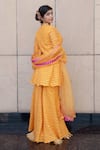 Shop_Soniya G_Yellow Handmade Cotton Striped Pattern V Neck Kurta Sharara Set _at_Aza_Fashions