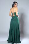 Shop_Julie By Julie Shah_Emerald Green Crepe Cutdana, Sequin, Salli Sweetheart Neck Embroidered Tube Gown_at_Aza_Fashions