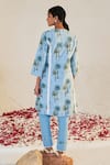 Shop_Sage Saga_Blue Lawn Cotton Printed Tree V Neck Pihu Tunic _at_Aza_Fashions