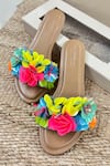 Shop_THE EPISODE_Multi Color Sequins And Crystals Flirt Floral Embellished Flats _at_Aza_Fashions