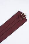Shop_Trov_Maroon Luca Leather Buckle Belt _at_Aza_Fashions