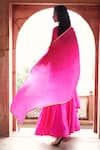 Shop_Pink City by Sarika_Pink Silk Embroidered Gota Patti Round Embellished Kurta Sharara Set _at_Aza_Fashions