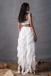 Shop_AK-OK_White Satin Plain Layered Frill Skirt  _at_Aza_Fashions