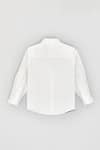 Shop_LA DEE DA_White Cotton Denim Panel Shirt  _at_Aza_Fashions