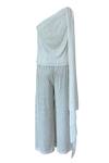 Shop_Dash and Dot_Silver 100% Polyester One Shoulder Draped Top And Pant Set  _at_Aza_Fashions