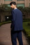 Shop_Soniya G_Blue Italian Crepe Embellished Tuxedo Pant Set_at_Aza_Fashions