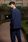 Shop_Soniya G_Blue Italian Crepe Embellished Tuxedo Pant Set _at_Aza_Fashions