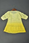 Shop_Maaikid_Yellow Muslin Embroidery A-line Kurta And Sharara Set _at_Aza_Fashions
