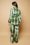 Shop_Ahi Clothing_Green Crepe Tie Dye Spread Collar Shirt And Pant Set _at_Aza_Fashions