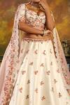 Shop_Pallavi Poddar_Ivory Silk, Organza Embroidery Sweetheart Neck New Lake Fresh Bridal Lehenga Set _at_Aza_Fashions
