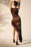 Shop_Nikita Mhaisalkar_Multi Color Georgette Sequins Abstract Print Ruffle Skirt _at_Aza_Fashions