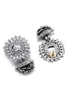 Shop_Sangeeta Boochra_Silver Plated Stones Natila Embellished Earrings _at_Aza_Fashions