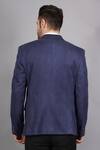 Shop_Soniya G_Blue Wool And Tweed Lapel Collar Blazer For Men_at_Aza_Fashions