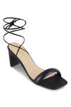 Shop_CRIMZON_Black Emily Tie-up Strap Block Heels_at_Aza_Fashions