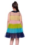 Shop_LittleCheer_Multi Color Butterfly Net Embellished Sequin Cotton Candy Tiered Dress _at_Aza_Fashions