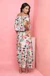 Shop_Rhe-Ana_Green Rayon Printed Pastel Floral Elasticated Top And Skirt Co-ord Set  _at_Aza_Fashions