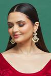 Shop_Our Purple Studio_White Beads Kundan Studded Dangler Earrings _at_Aza_Fashions