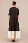 Shop_AMPM_Black Chanderi 70 Gm V Neck Alizeh Dress _at_Aza_Fashions
