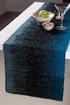 Buy_The Kargha Story_Black Acrylic Wool And Fancy Yarn Woven Ocean Stone Abstract Table Runner_at_Aza_Fashions