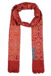 Shop_Shingora_Red Printed Flower Stole _at_Aza_Fashions