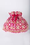 Shop_EENA_Magenta Ziva Gota Embellished Potli Bag _at_Aza_Fashions