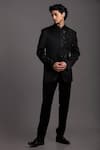 Shop_Jayesh Shah_Black Polinosic Embroidered Abstract Jodhpuri And Pant Set  _at_Aza_Fashions