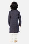Shop_Byb Premium_Blue Cotton, Polyester Beads Embellished Sherwani Set _at_Aza_Fashions